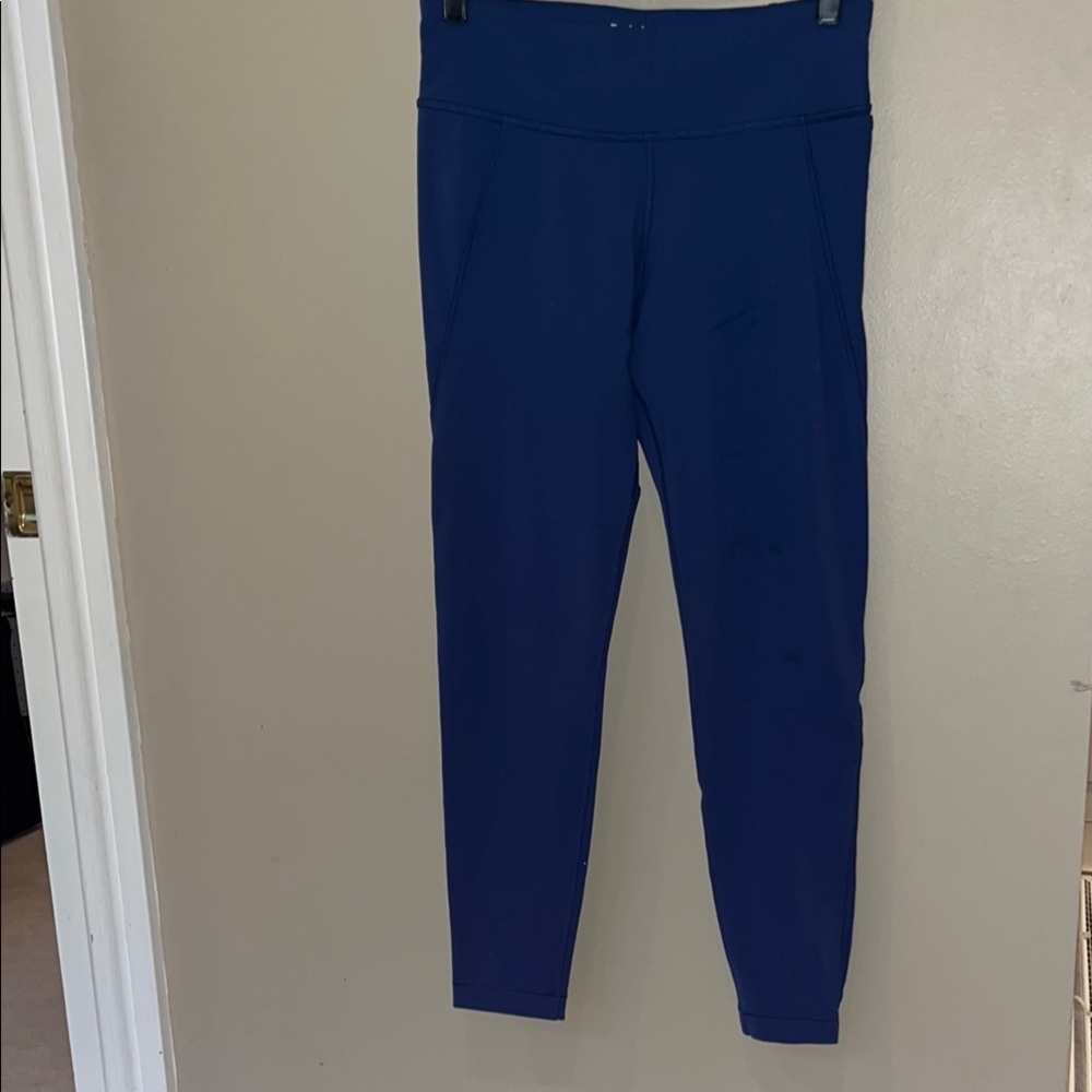 Reebok Blue Leggings Athletic Stretch Fit